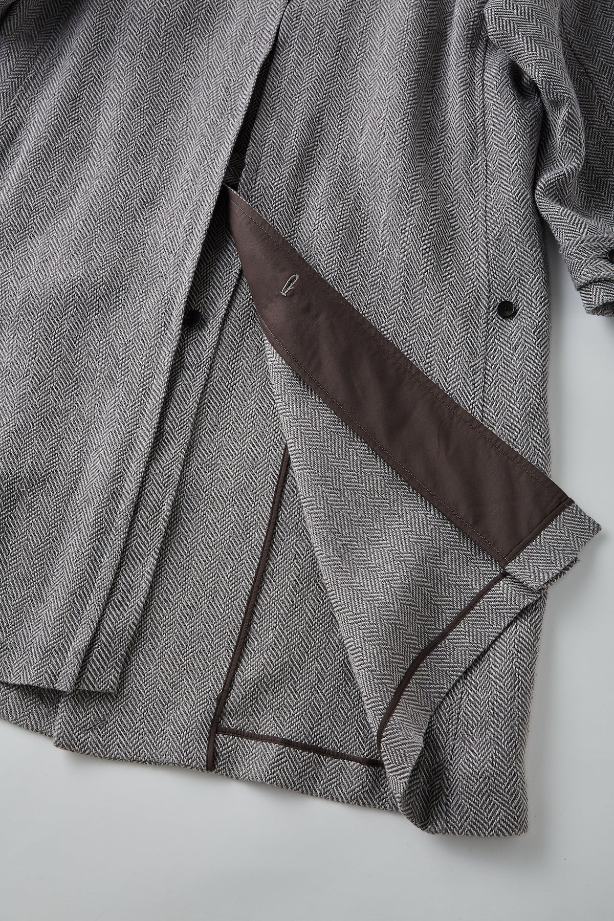 ○OLD JOE - SLIT-BACK GENTS COAT - FANCY HERRINGBONE(LIGHT GREY)