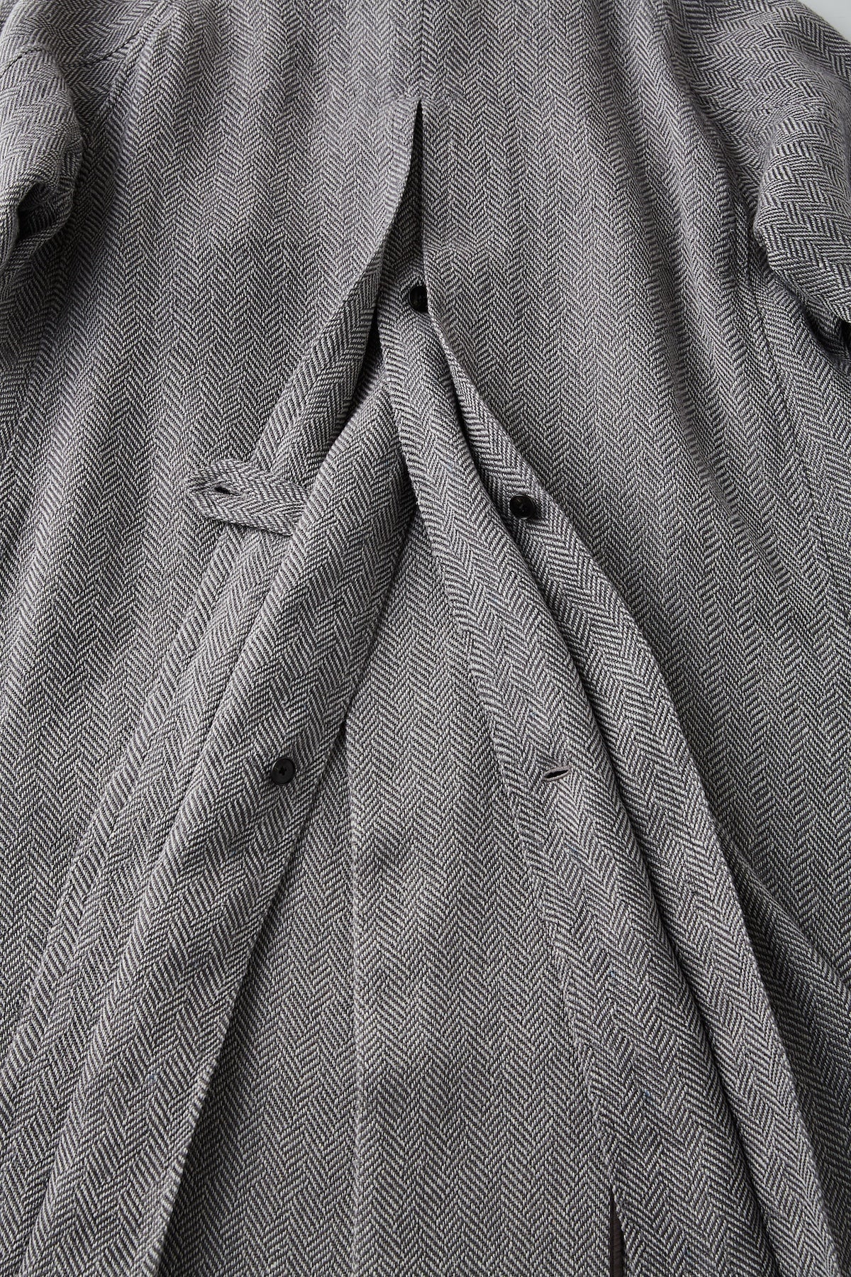 ○OLD JOE - SLIT-BACK GENTS COAT - FANCY HERRINGBONE(LIGHT GREY)