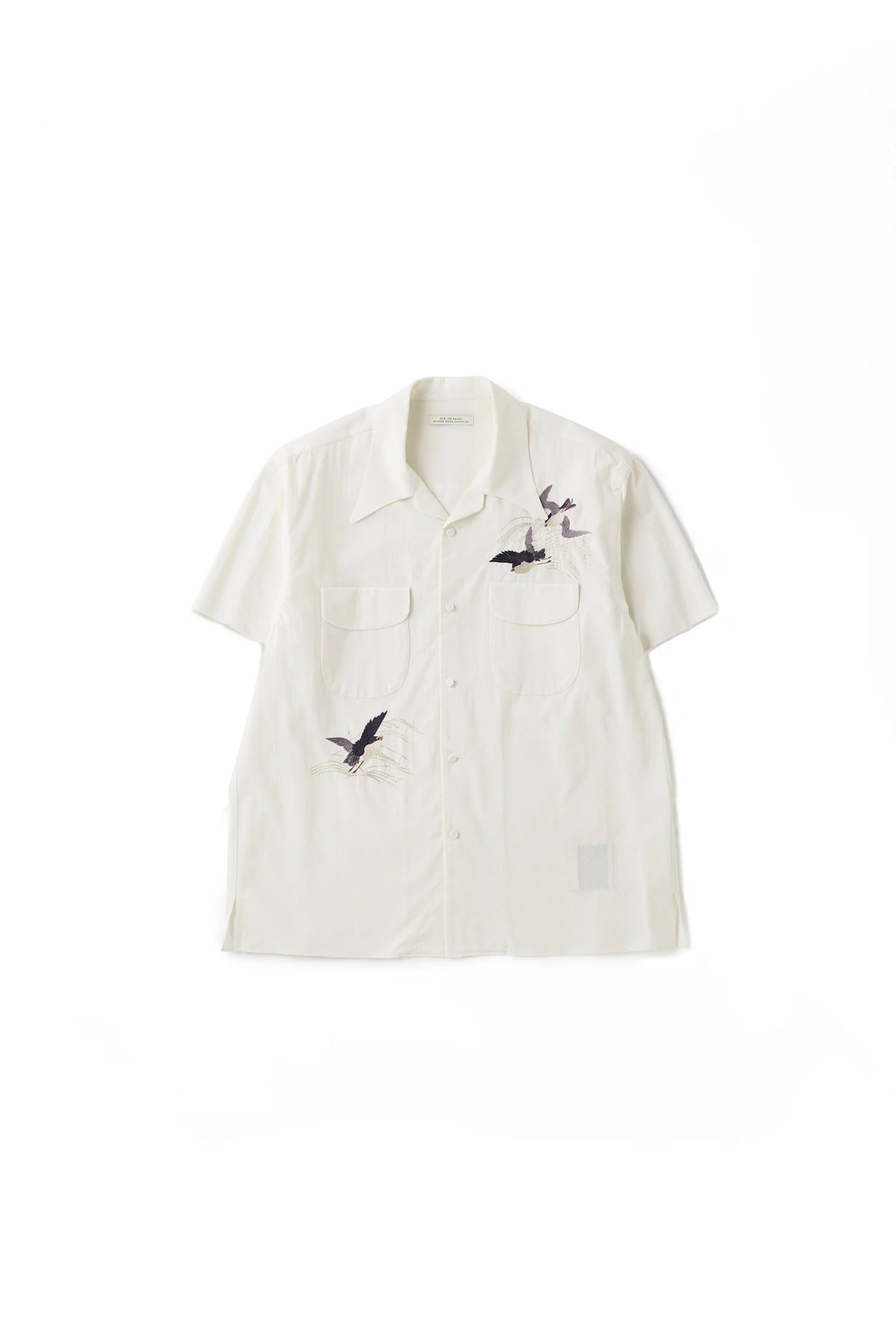 ○OLD JOE - SWALLOW COLLAR NASSOU SHIRTS S/S (EMBROIDERY) - BONE