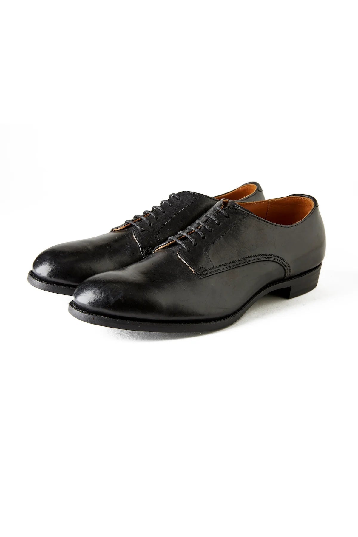 ○OLD JOE - "The Officer" STUNNING LEATHER OXFORD SHOES - BLACK HORSE BUTT
