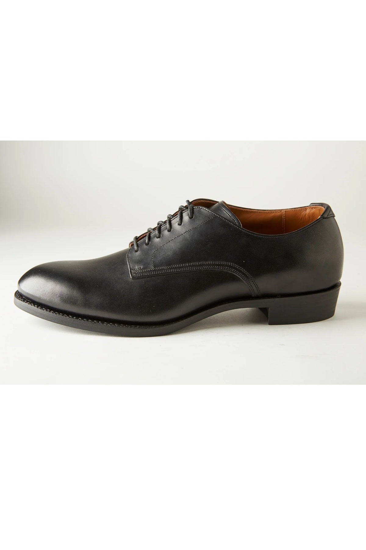 ○OLD JOE - "The Officer" STUNNING LEATHER OXFORD SHOES - BLACK HORSE BUTT