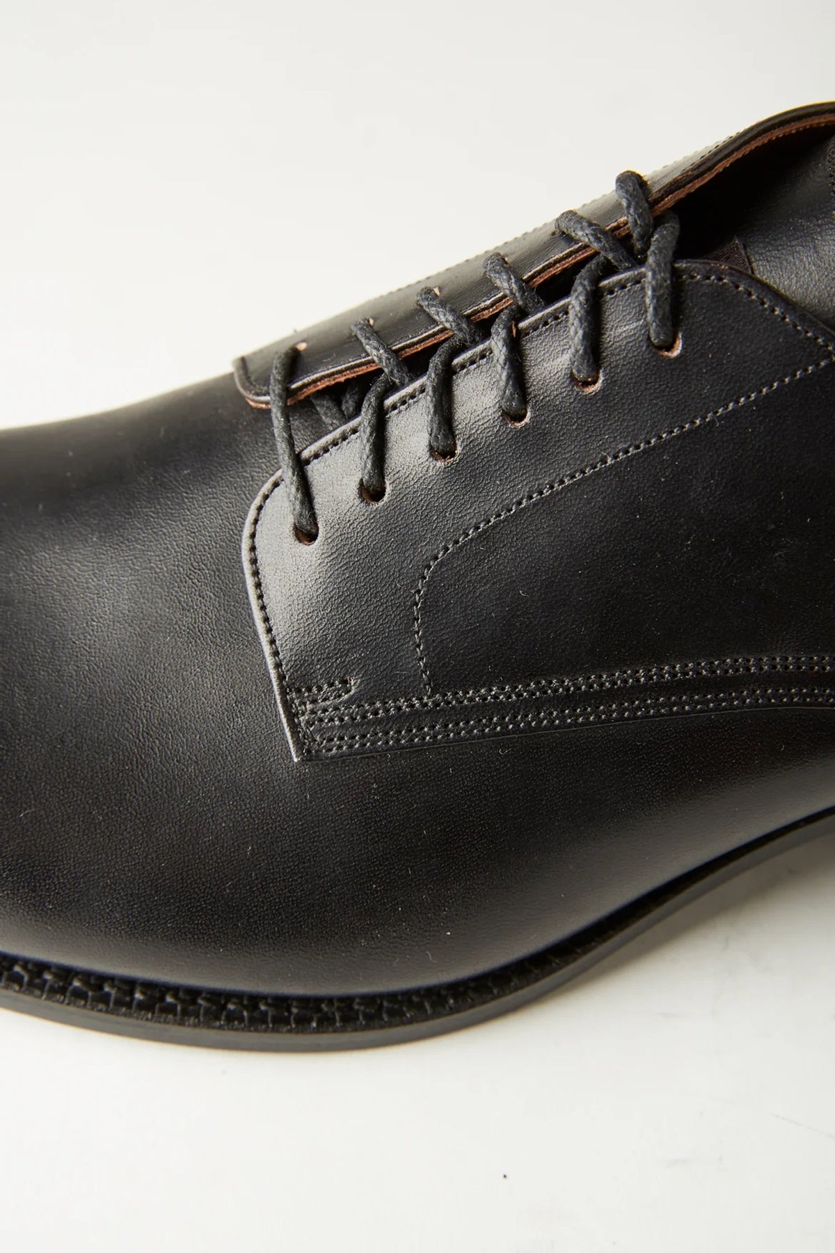 ○OLD JOE - "The Officer" STUNNING LEATHER OXFORD SHOES - BLACK HORSE BUTT