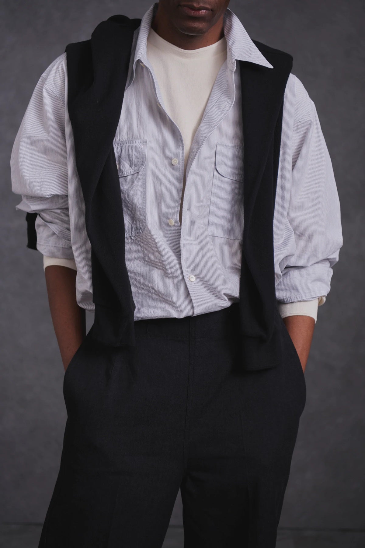 ○OLD JOE - TOP-NOTCH UNIFORM SHIRTS - PIN STRIPE