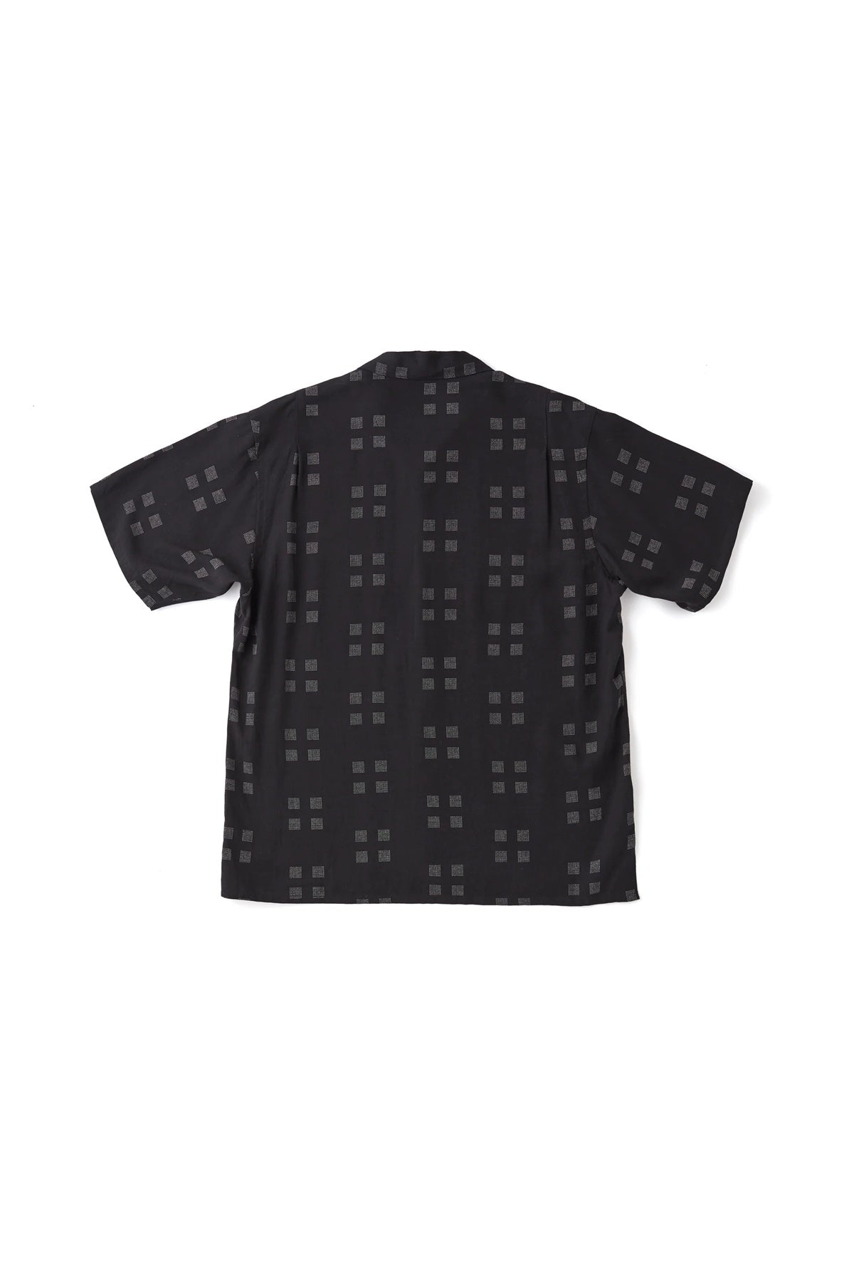 ○OLD JOE - ORIGINAL PRINTED OPEN COLLAR SHIRTS (Square Dot) Short-sleeve - ONYX