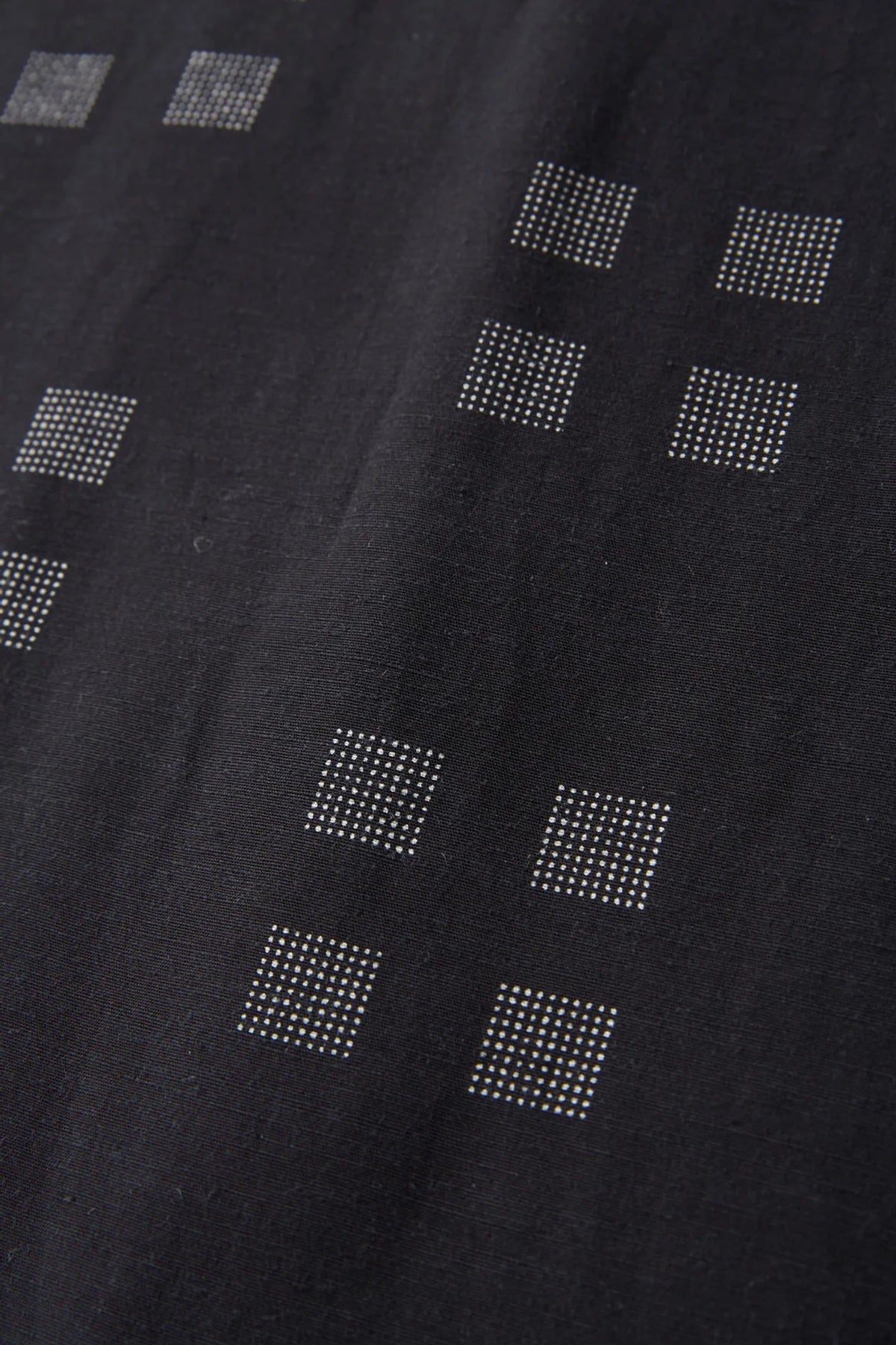 ○OLD JOE - ORIGINAL PRINTED OPEN COLLAR SHIRTS (Square Dot) Short-sleeve - ONYX