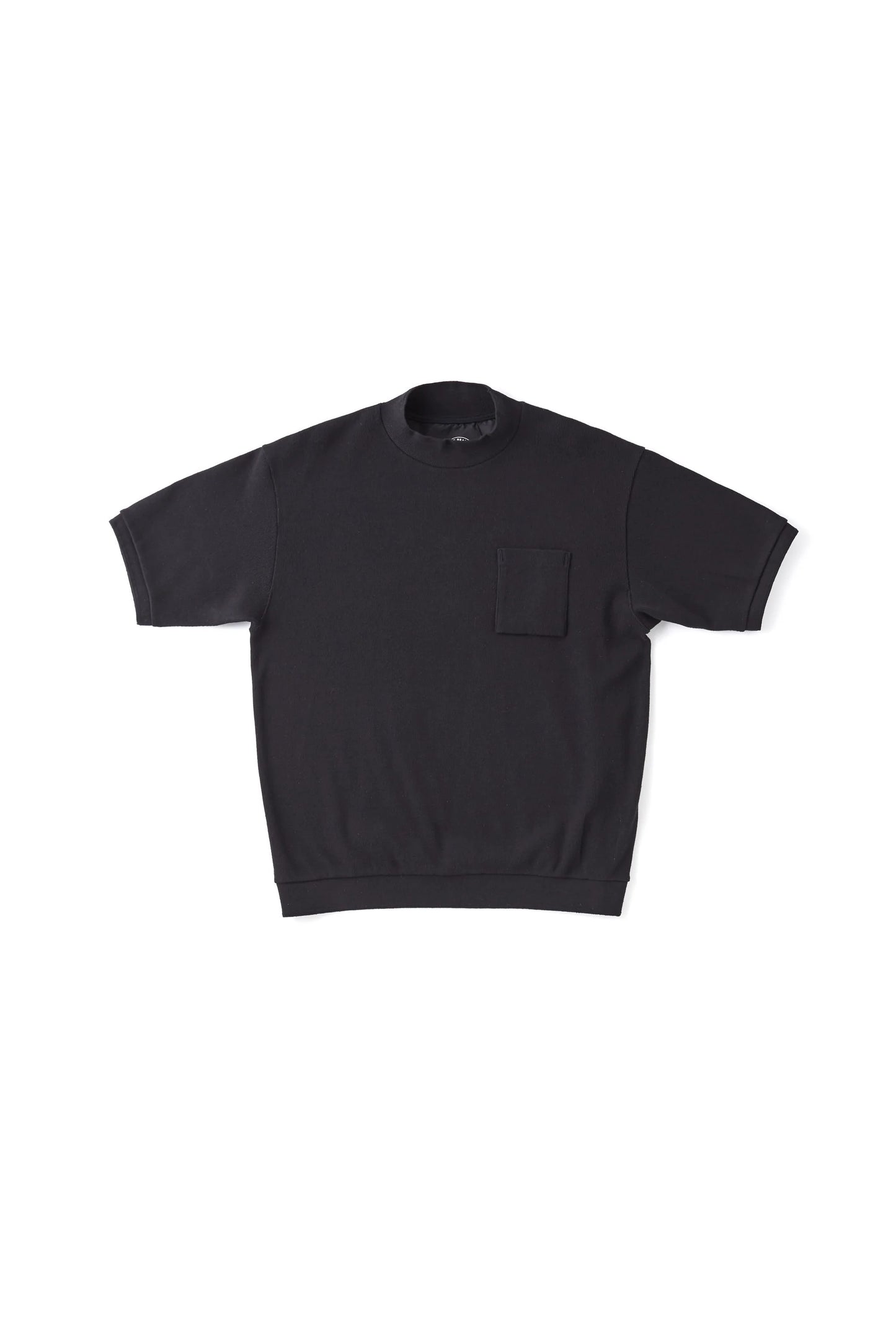 ○OLD JOE - MOCK-NECK NEP RIBED TOPS - ONYX