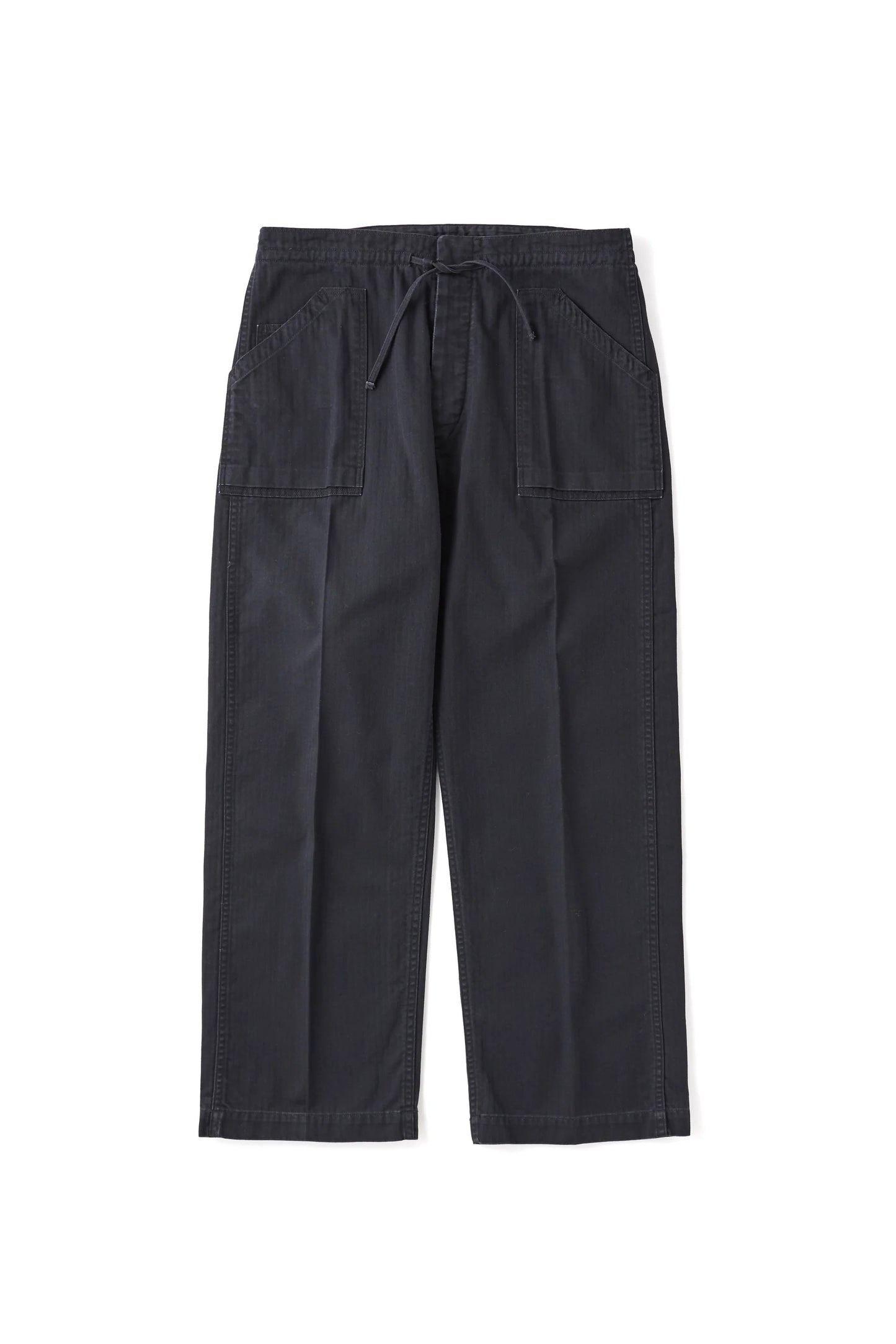 ○OLD JOE - PATINA  HERRINGBONE GATHERING TROUSER - ONYX