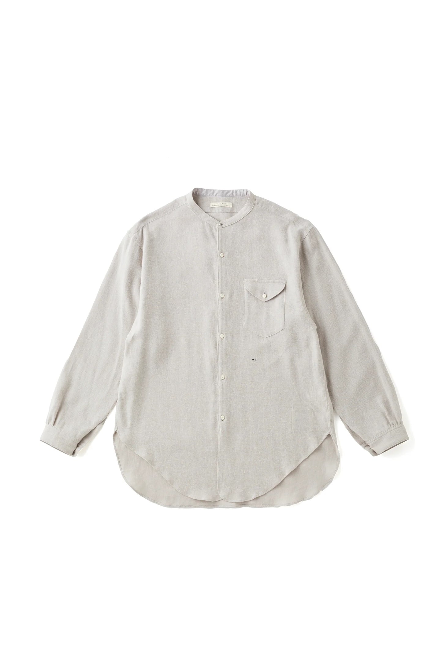 ○OLD JOE - BAND COLLAR LONG TAIL SHIRTS - FOG
