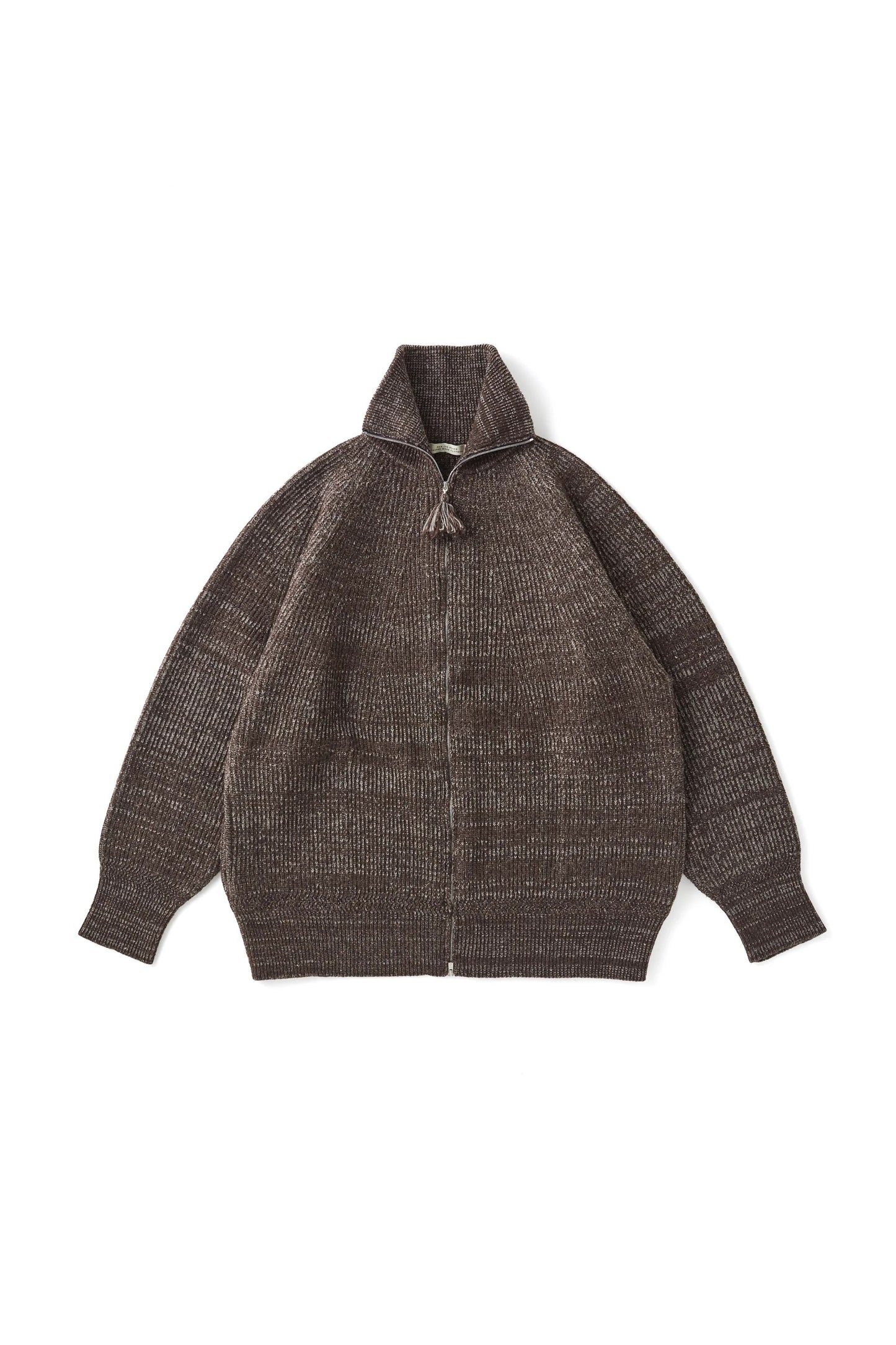 ○OLD JOE - BLENDED KENPI ZIP SWEATER - BARK