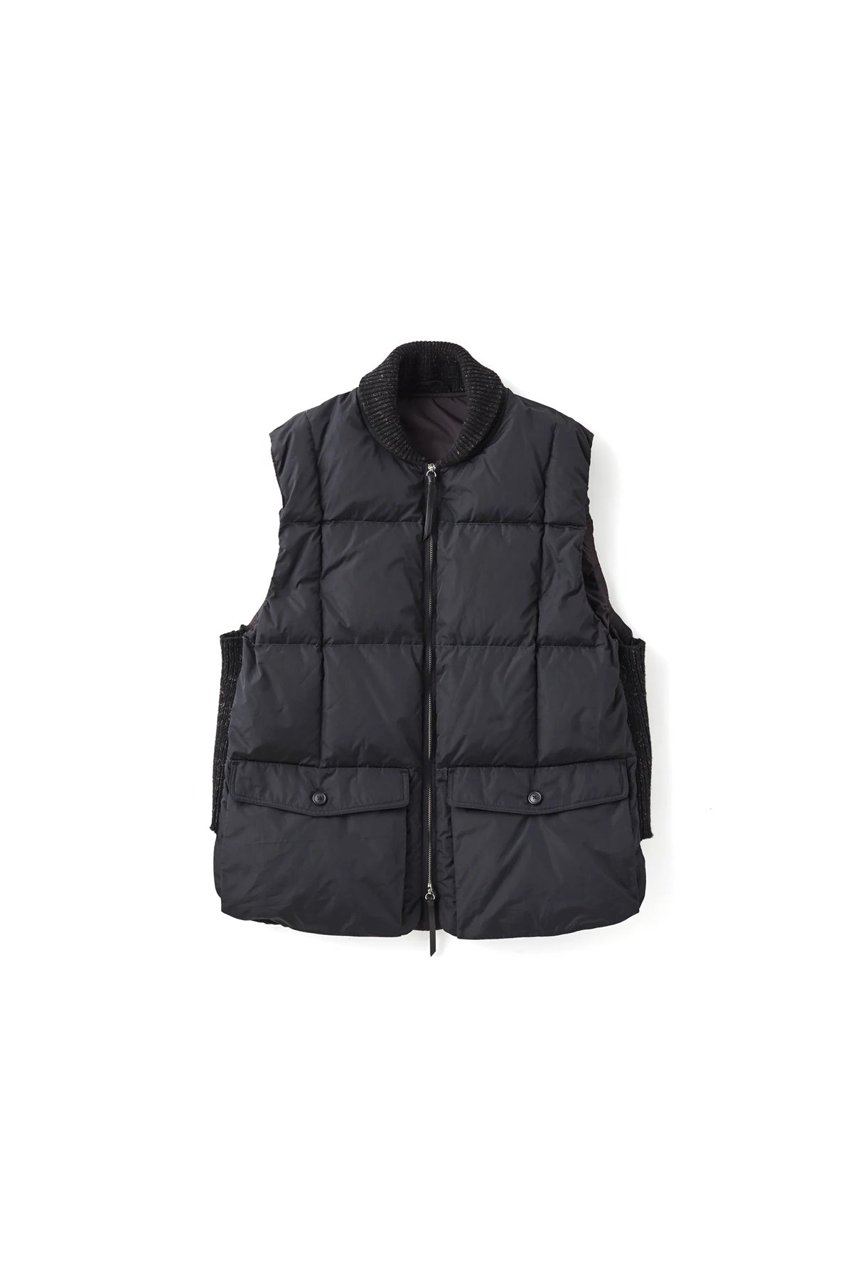 ○OLD JOE - HIGH COUNT SILK PUFF VEST - BLACK