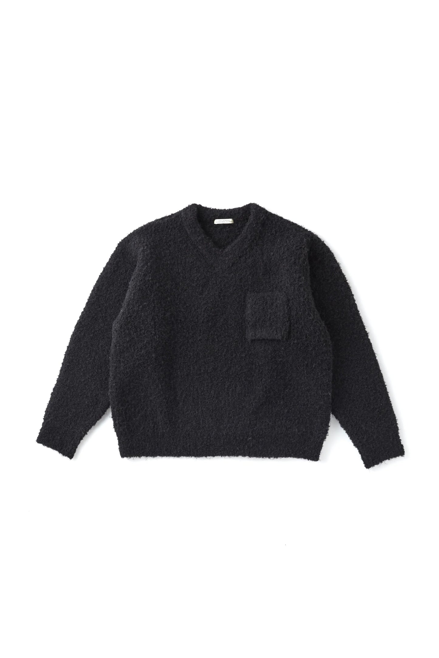 ○OLD JOE - BOUCLE ALPAKA VNECK SWEATER - ONYX
