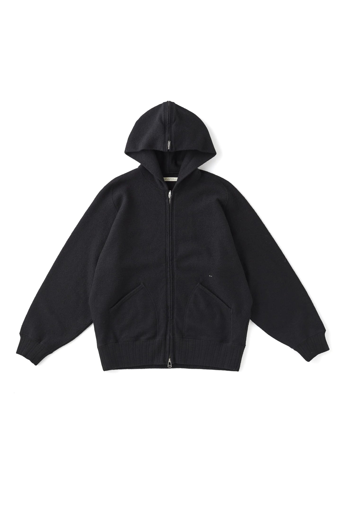○OLD JOE - ZIPFRONT ATHLETIC HOODIE - ONYX