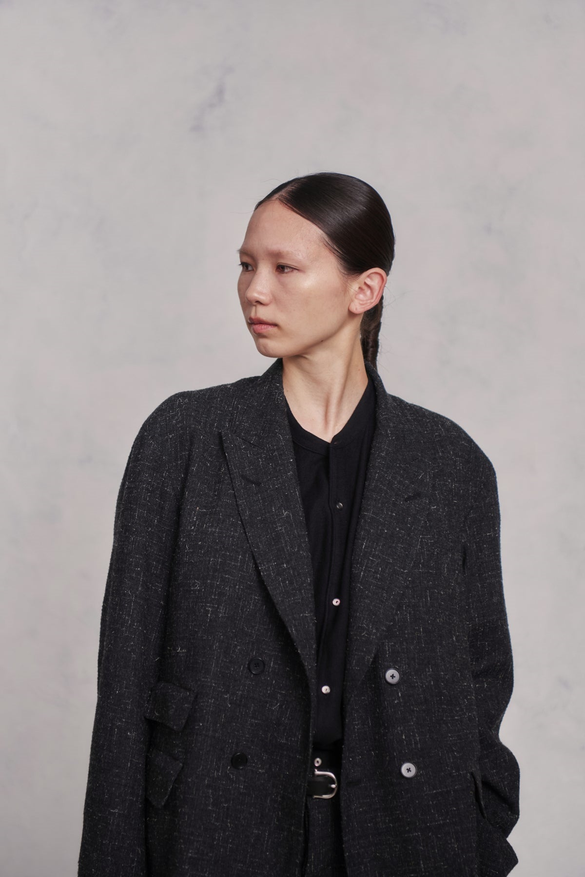 ○OLD JOE - DOUBLE BREASTED SWING JACKET - GRAPHITE