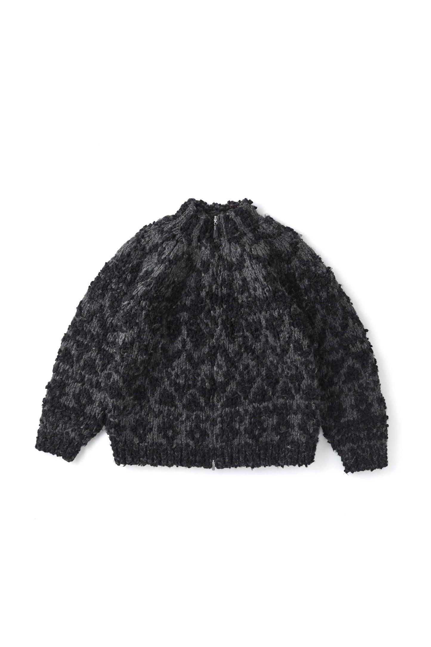 ○OLD JOE - NORDIC PATTERN HAND SWEATER - GRAPHITE PATTERN