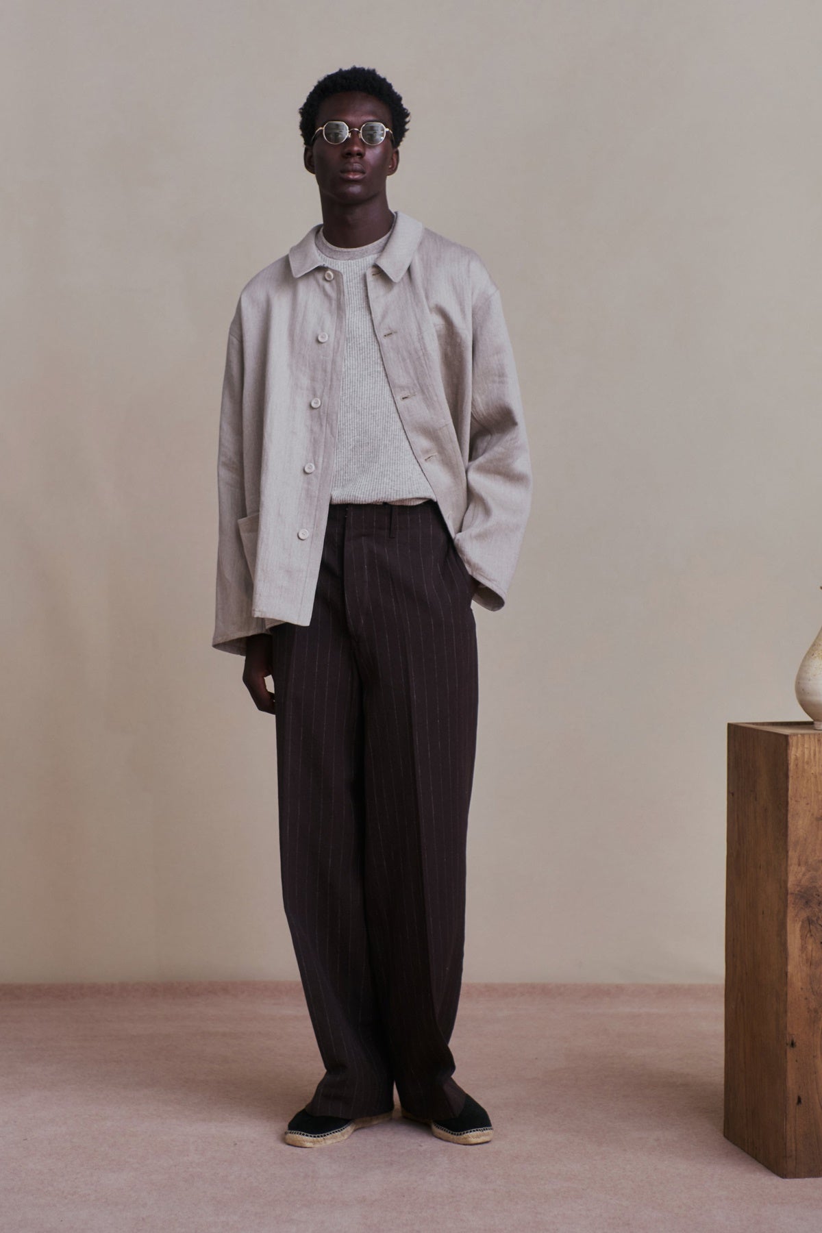 ○OLD JOE - PADED-BACK ROVER TROUSER - JASPE STRIPE