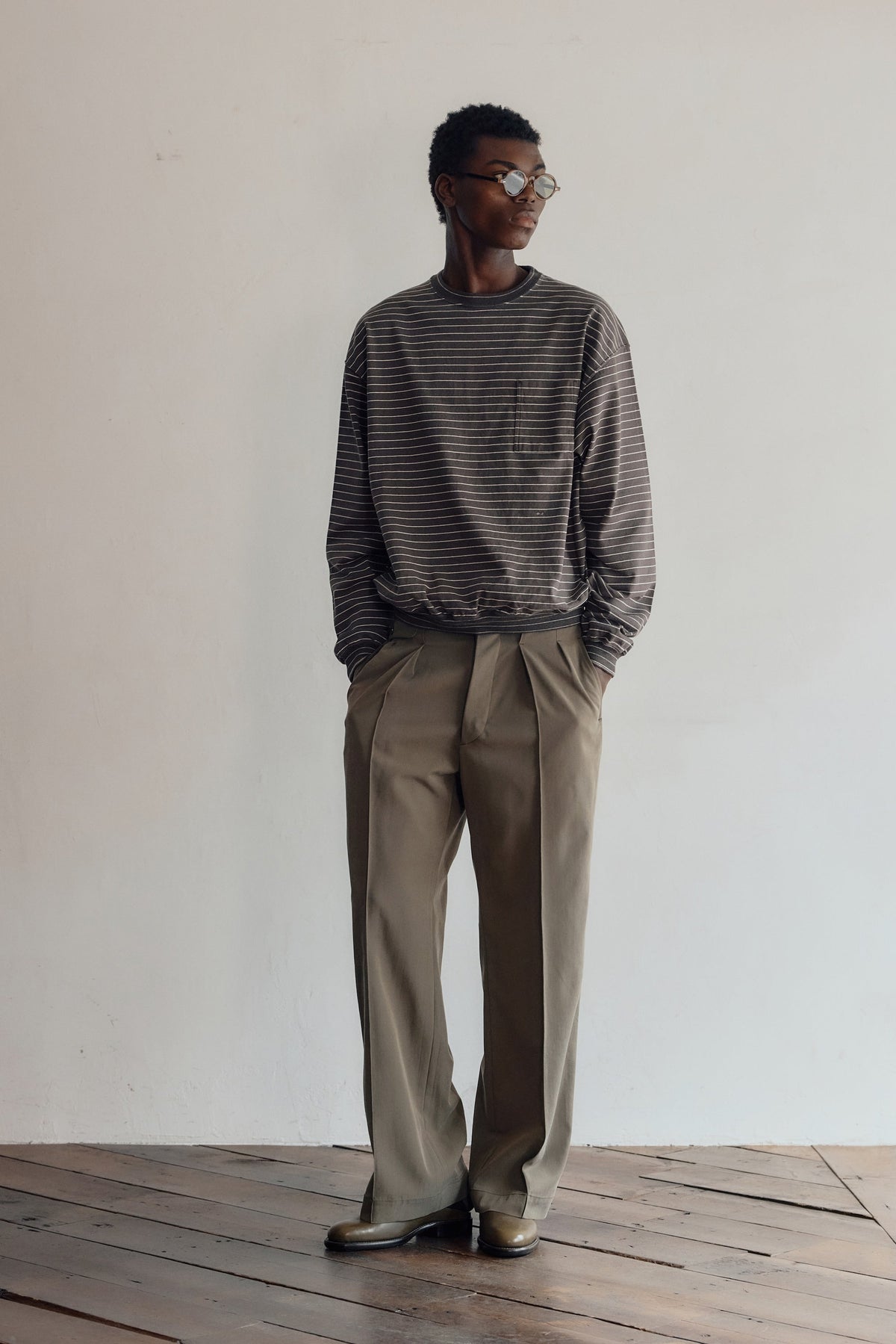 ○OLD JOE - DOUBLE-PLEATED BUGS TROUSER - MOREL
