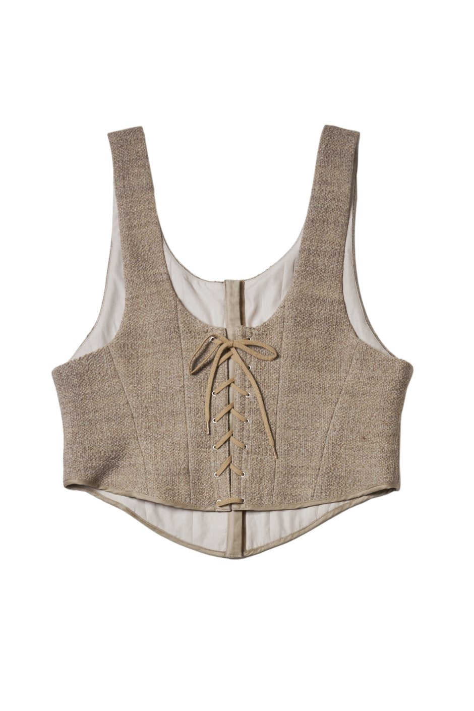 WRYHT - LACED BACK CORSET VEST - DUNE