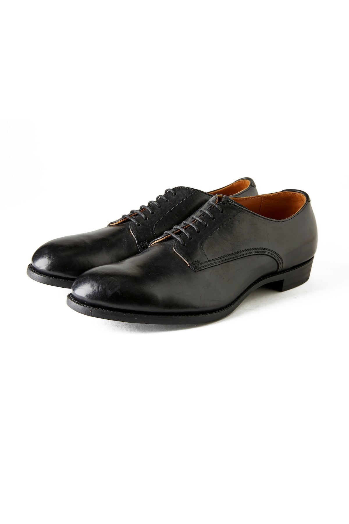 OLD JOE - "The Officer" STUNNING LEATHER OXFORD SHOES - BLACK HORSE BUTT