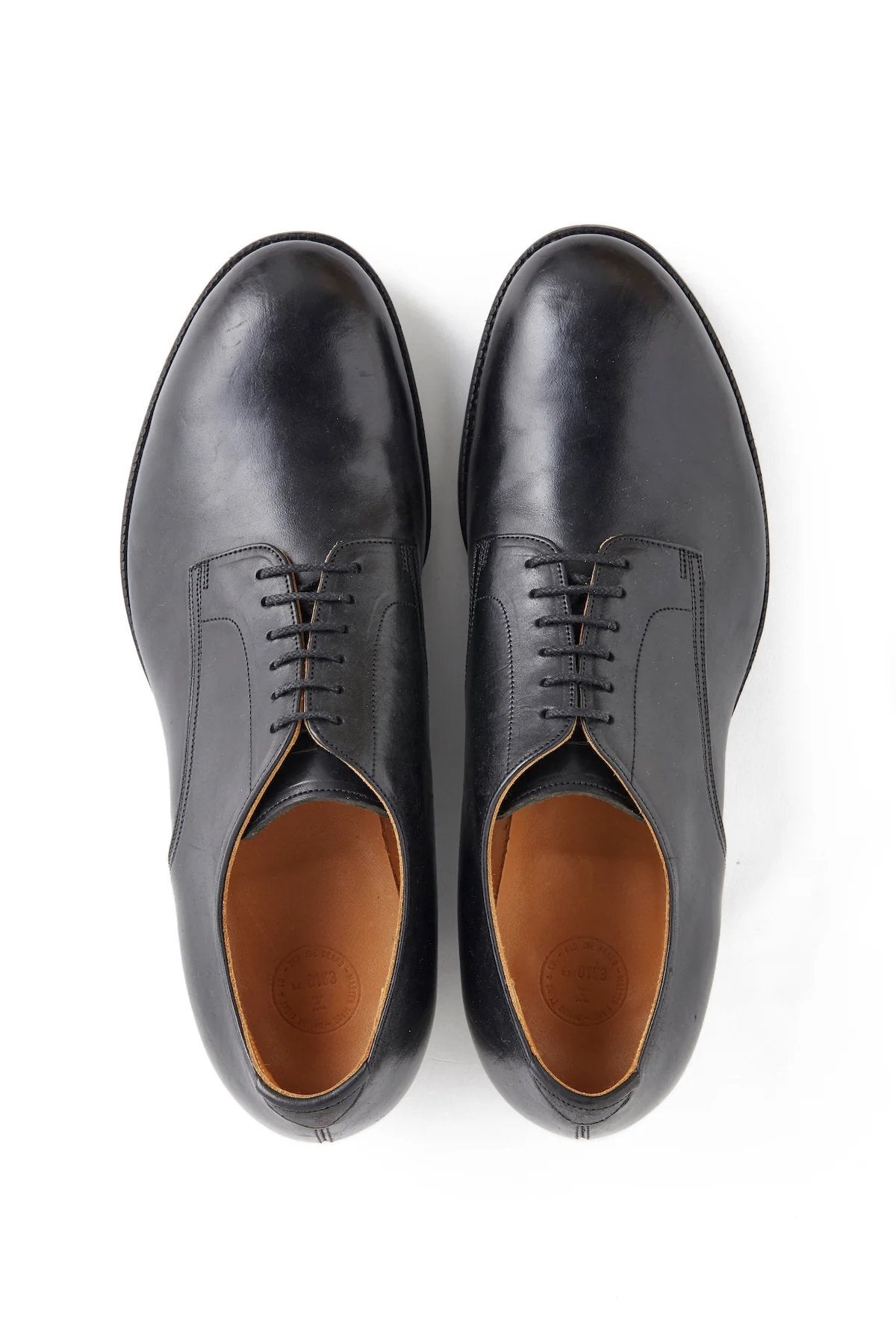 OLD JOE - "The Officer" STUNNING LEATHER OXFORD SHOES - BLACK HORSE BUTT