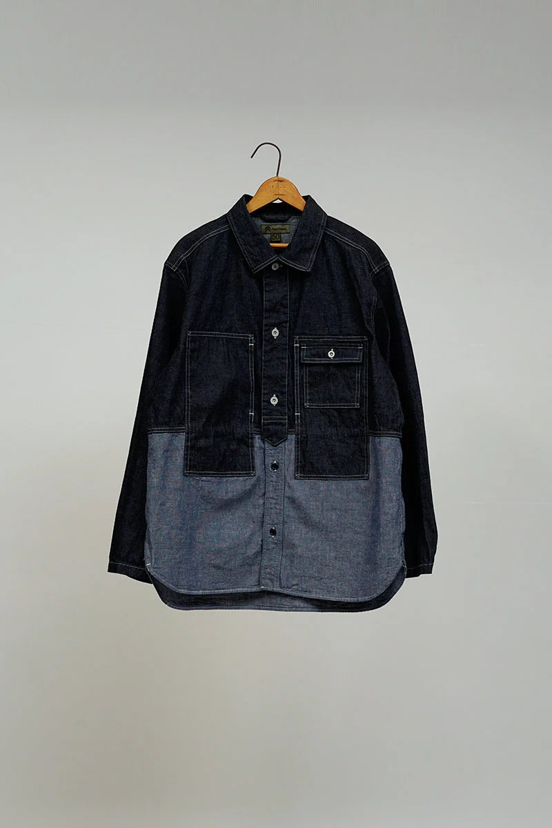 ◯ Nigel Cabourn - UTILITY SHIRT TYPE2 10oz DENIM - INDIGO – PHAETON ◯ Nigel Cabourn - UTILITY SHIRT TYPE2 10oz DENIM - INDIGO – PHAETON