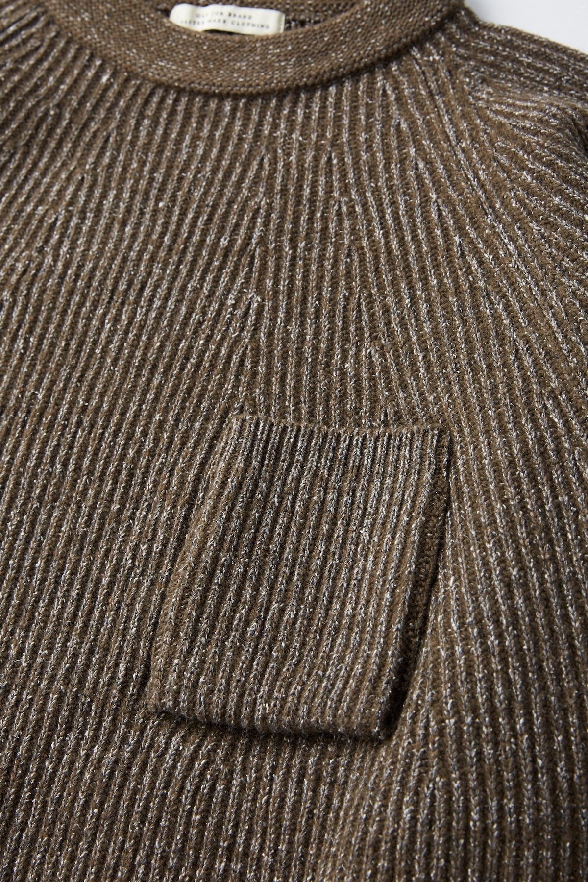 ○OLD JOE - SILK NEP WOOL MOCK-NECK SWEATER - OLIVE STONE