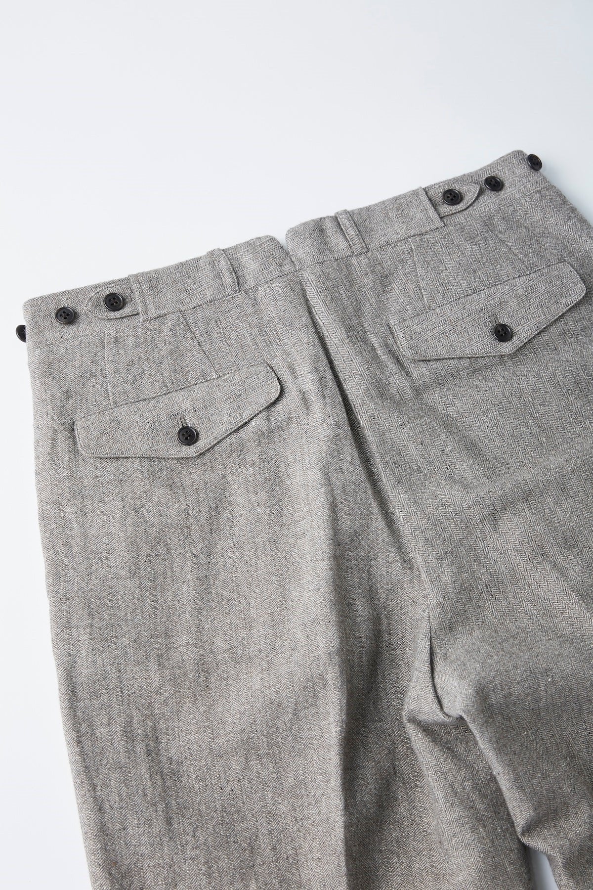 ○OLD JOE - DOUBLE-PLEATED DRAPE TROUSER - FANCY HERRINGBONE