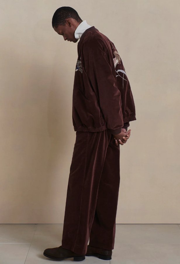 ○OLD JOE - FADED VELVET SPORTING TROUSER - PORT