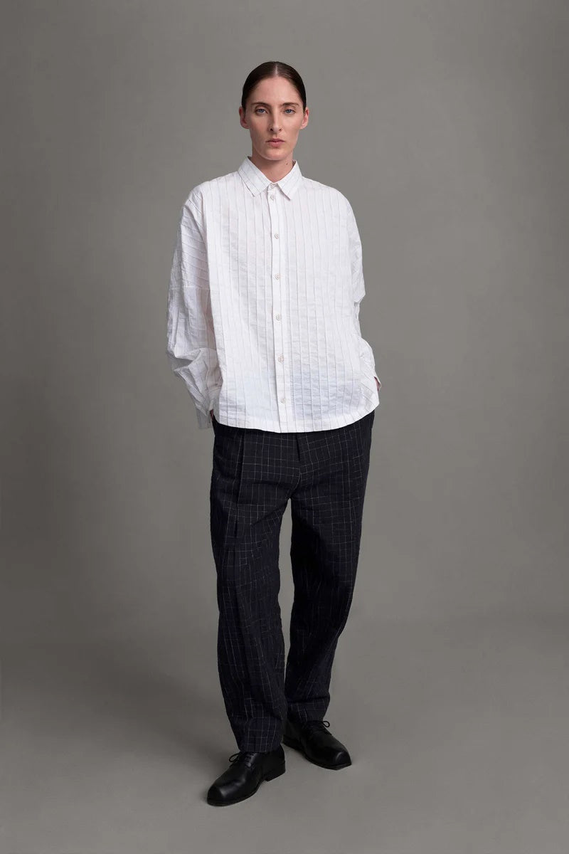 toogood - THE LIBRAIAN TROUSER CRUMPLED CHECK - INK