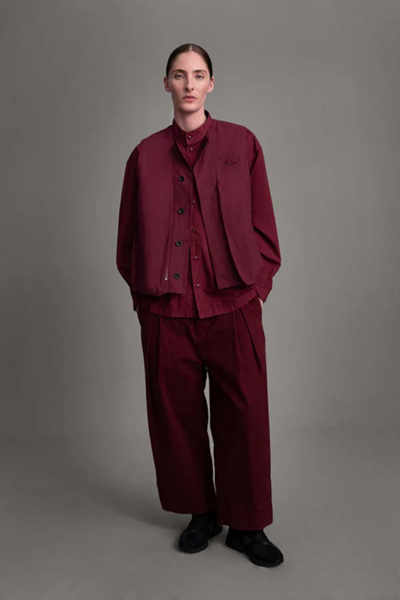 toogood - THE GHILLIE VEST WAX COTTON - PORT