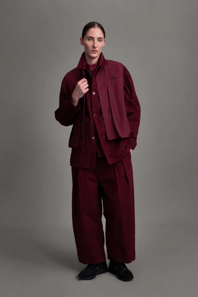 toogood - THE GHILLIE VEST WAX COTTON - PORT