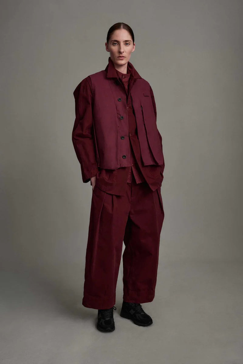 toogood - THE GHILLIE VEST WAX COTTON - PORT