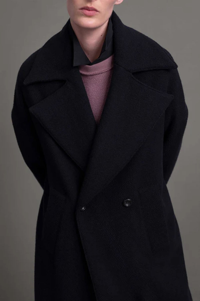 toogood - THE GROUNDSMAN COAT CASHMERE HERRINGBONE - INK