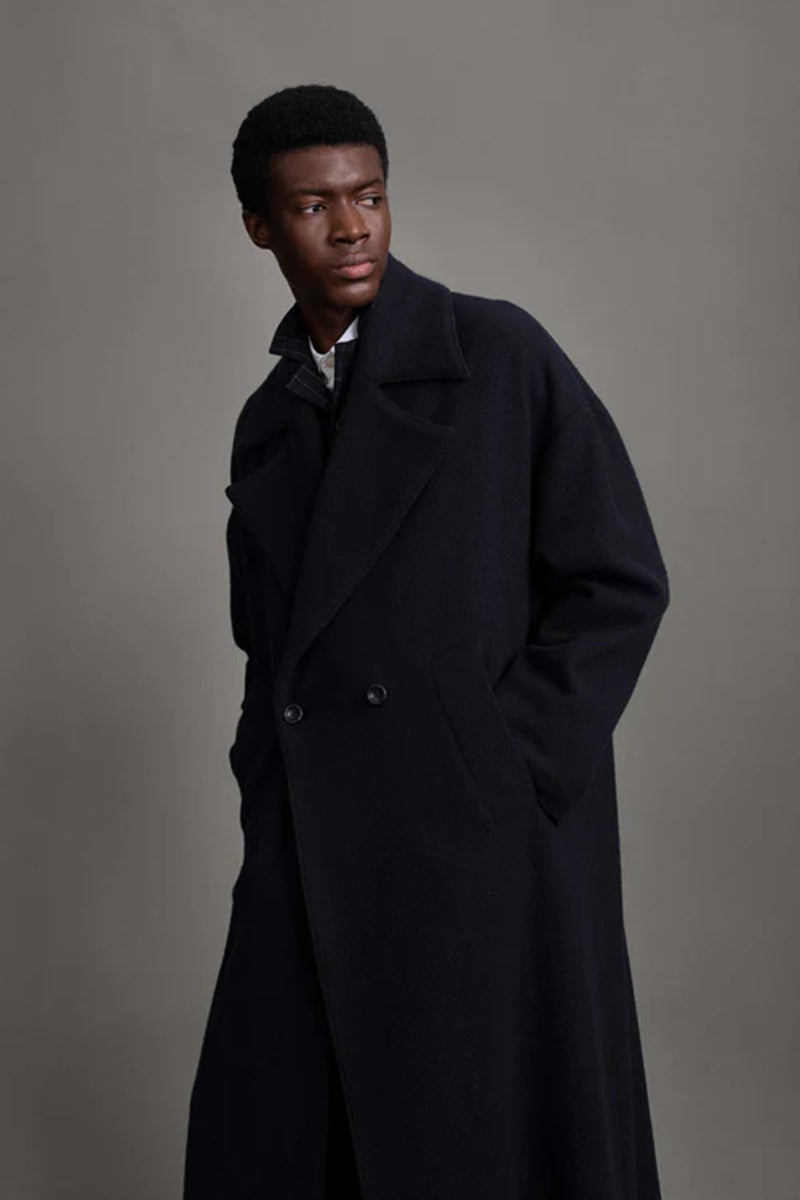 toogood - THE GROUNDSMAN COAT CASHMERE HERRINGBONE - INK