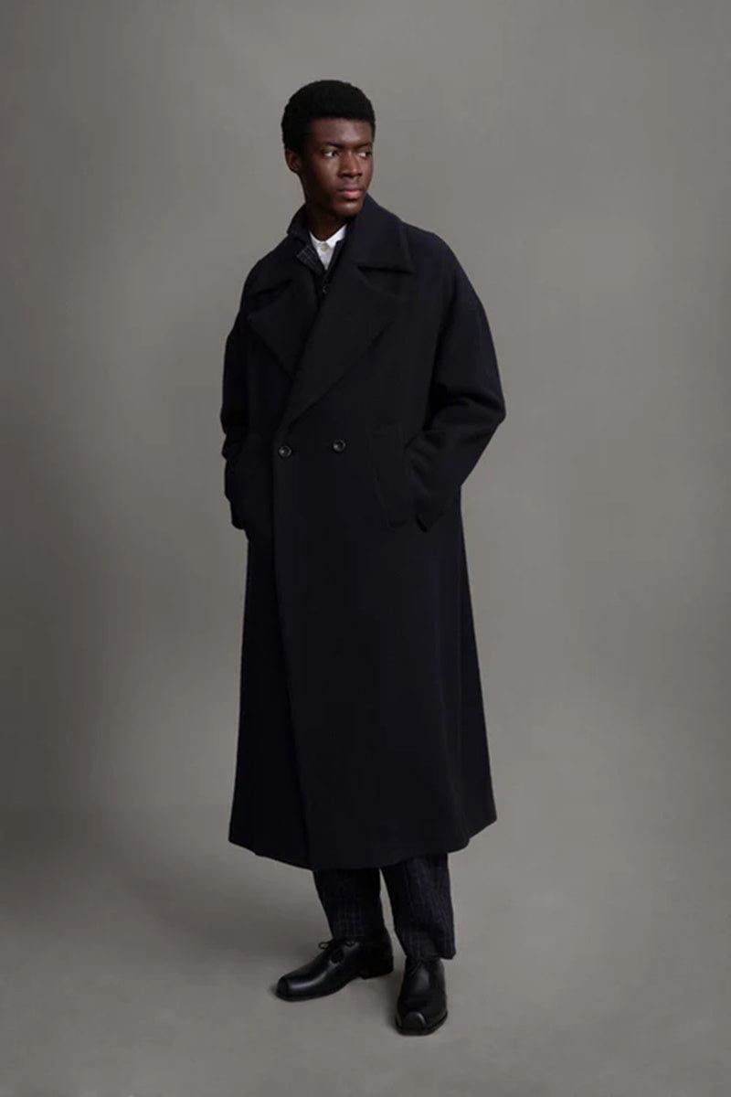 toogood - THE GROUNDSMAN COAT CASHMERE HERRINGBONE - INK