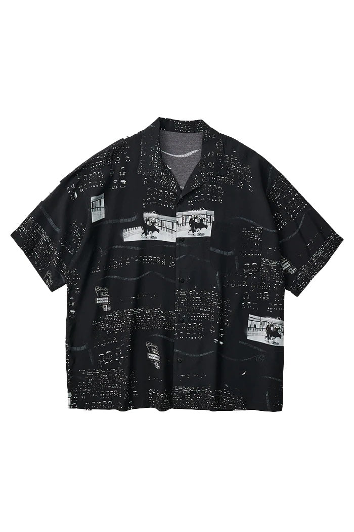 PORTER CLASSIC - ALOHA SHIRT DRIVE-IN THEATER - BLACK