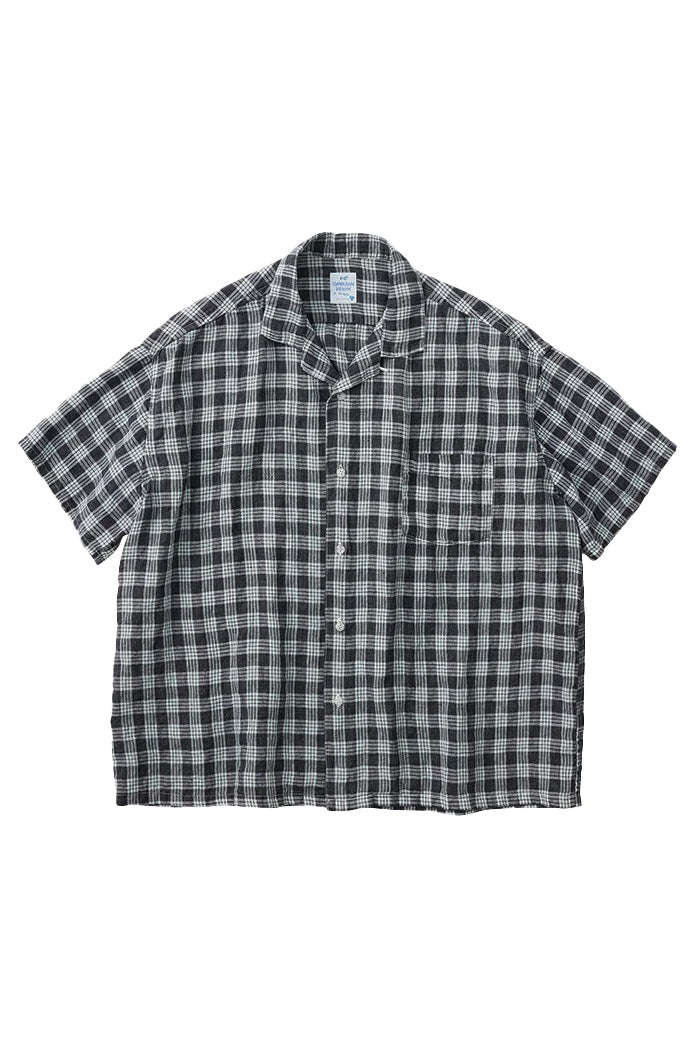 PORTER CLASSIC - LINEN PALAKA KAIKIN SHIRT - BLACK