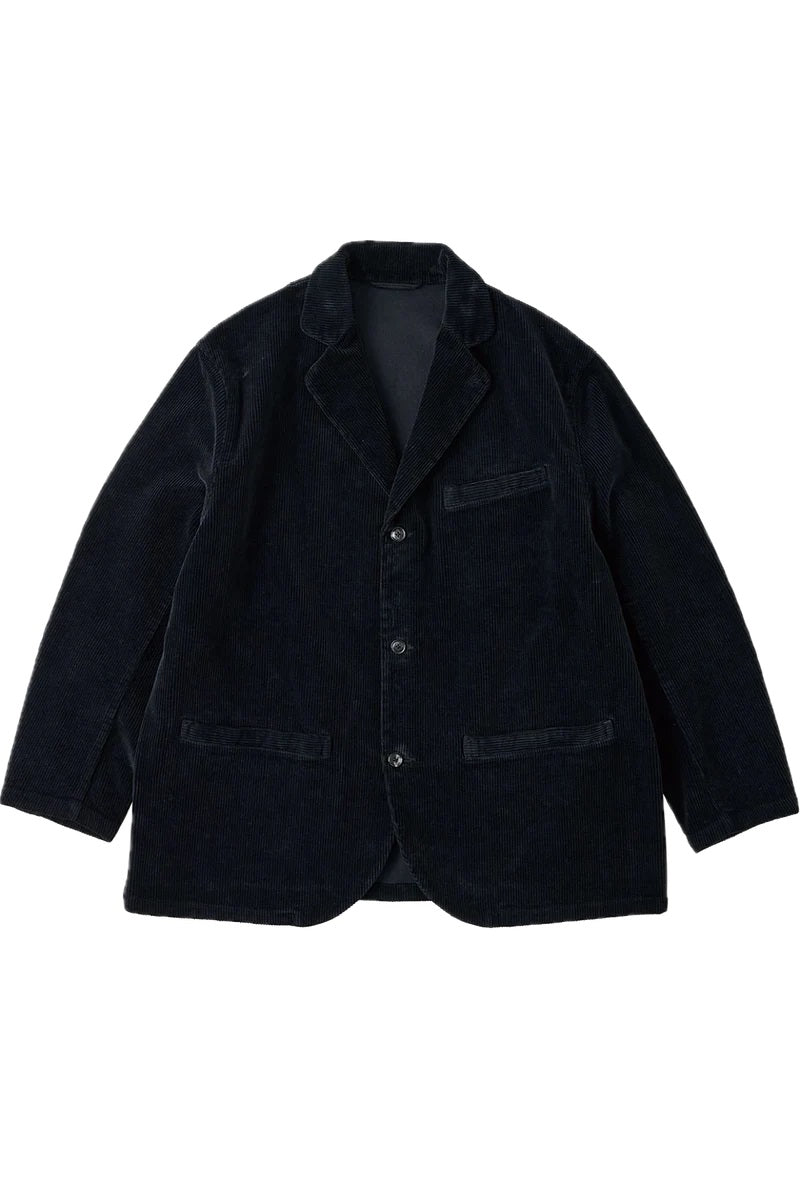 PORTER CLASSIC - CORDUROY CLEMENCEAU JACKET WATCH CHAIN ITEM - BLACK