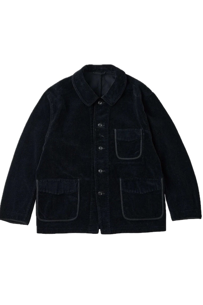 PORTER CLASSIC - CORDUROY FRENCH JACKET WATCH CHAIN ITEM - BLACK