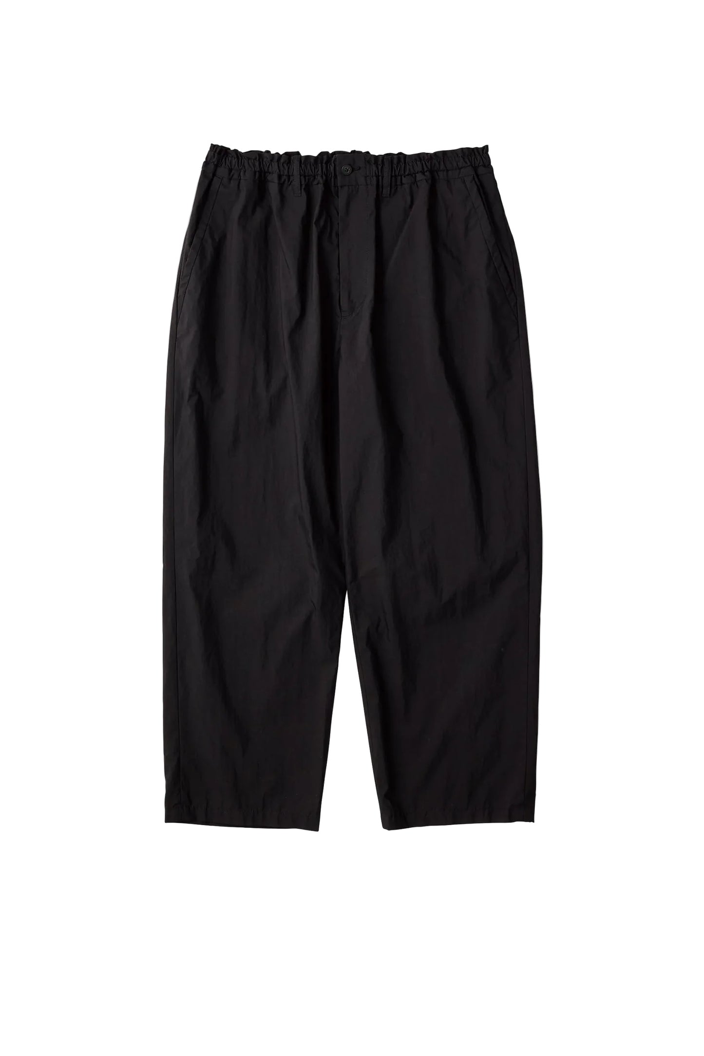 PORTER CLASSIC - POPLIN EASY PANTS - BLACK