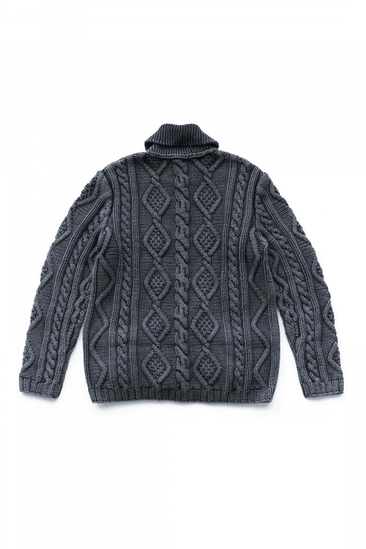 OLD JOE - FADED COWICHAN SWEATER - FADE BLACK
