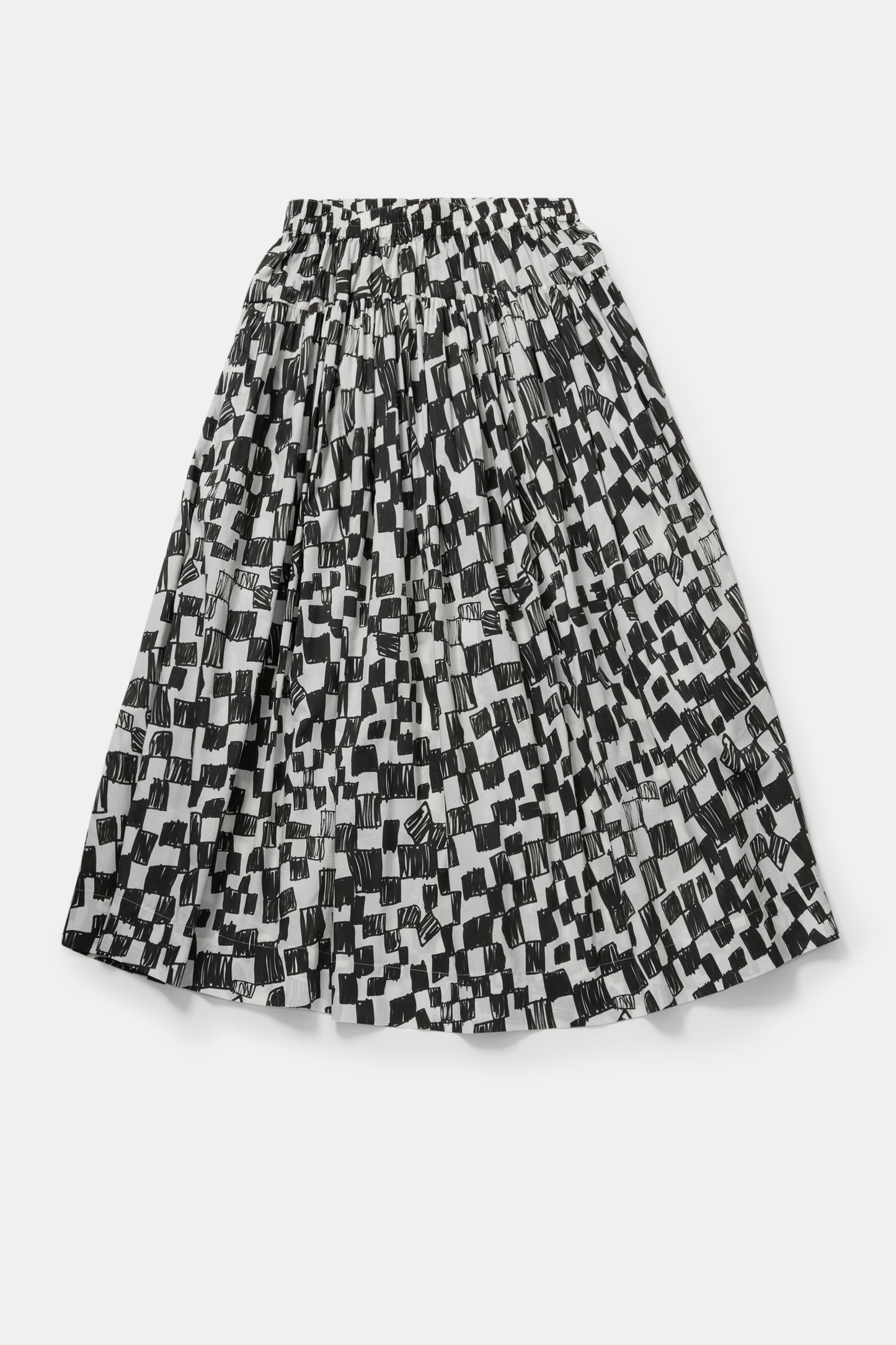 toogood - THE DANCER SKIRT - CHEQUERBOARD LAWN - FLINT FELT TIP