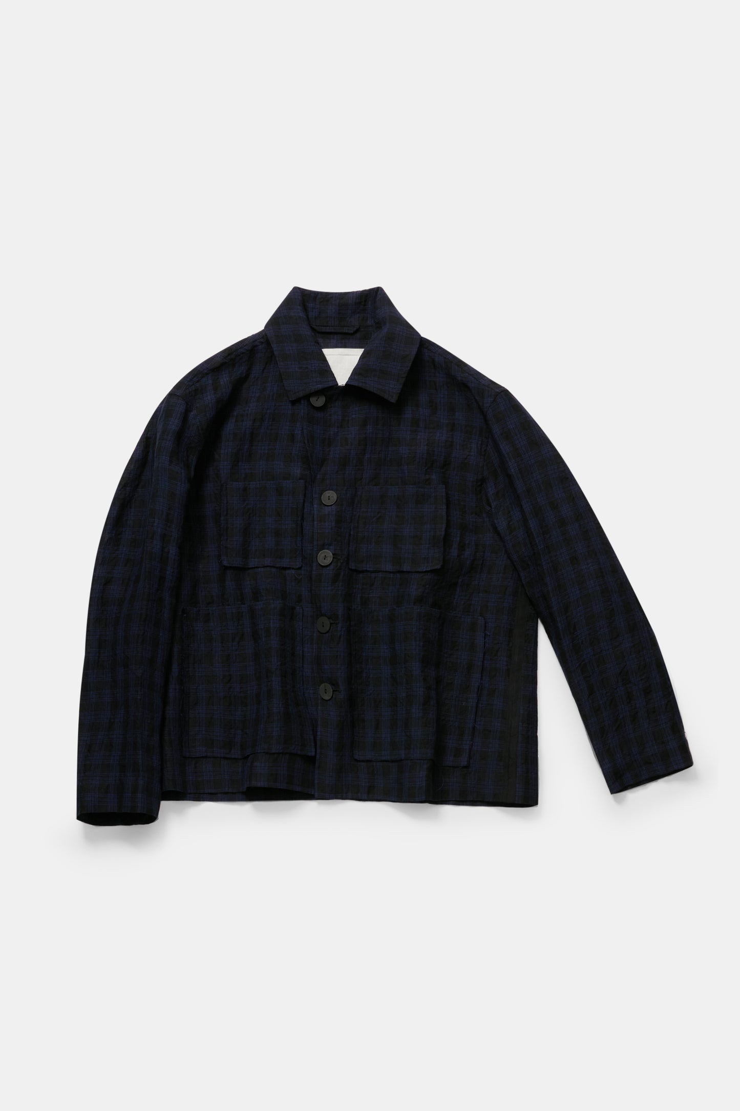toogood - THE MAGICIAN JACKET LINEN CHECK - MIDNIGHT