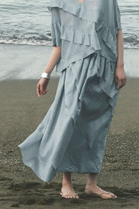 humoresque - sea grass skirt - blue gray
