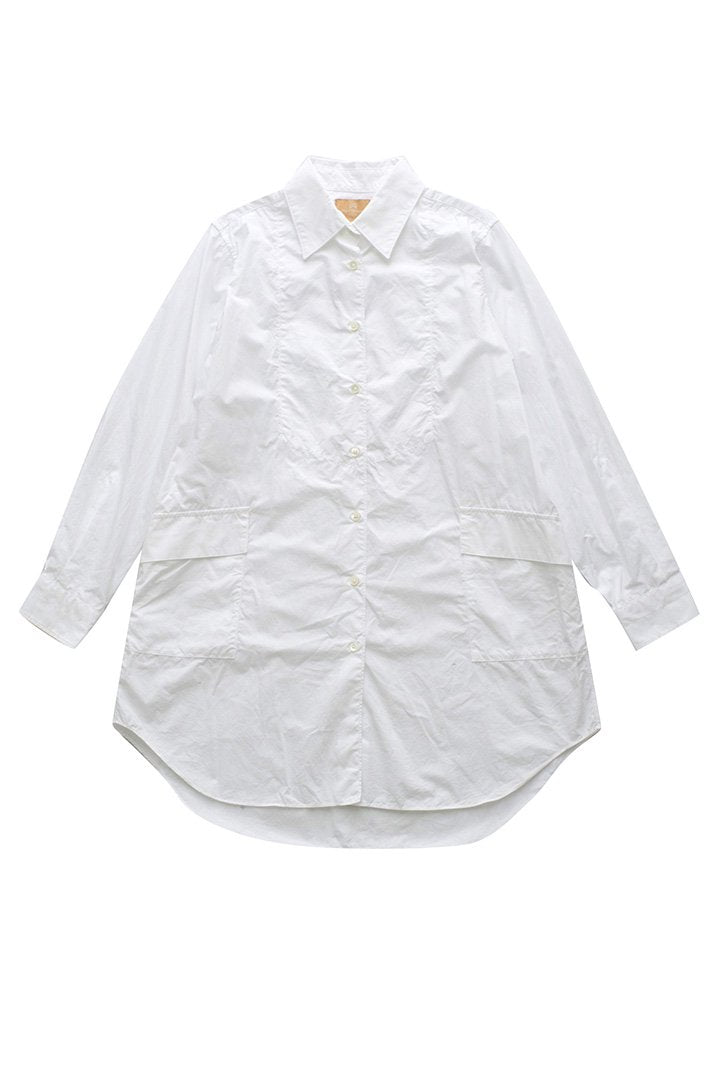 Nigel Cabourn woman - LONG SHIRT - OFF WHITE