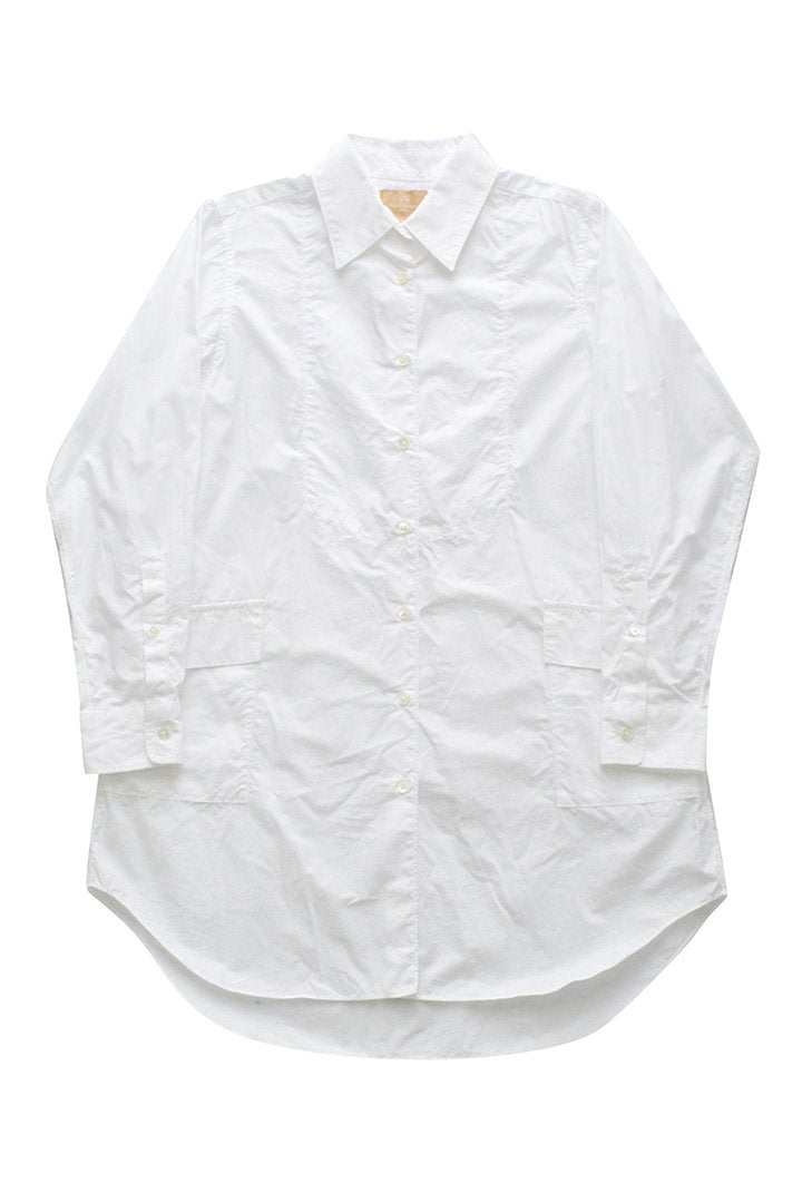 Nigel Cabourn woman - LONG SHIRT - OFF WHITE