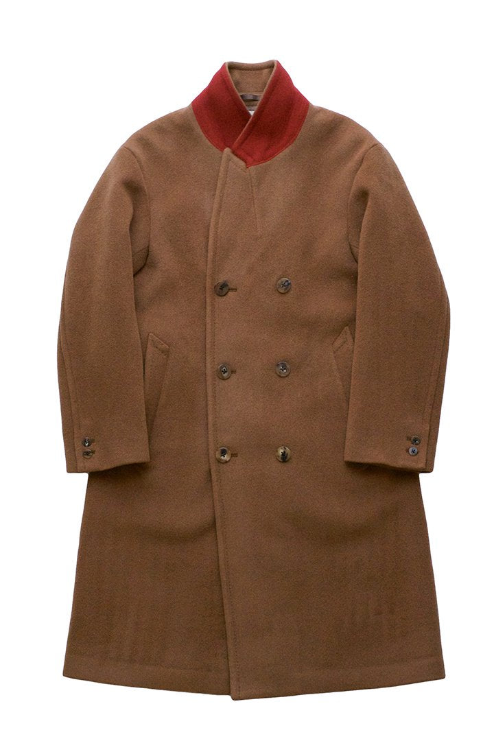 WRYHT - BEAVER CLOTH DOUBLE BREASTED COAT - SIENNA