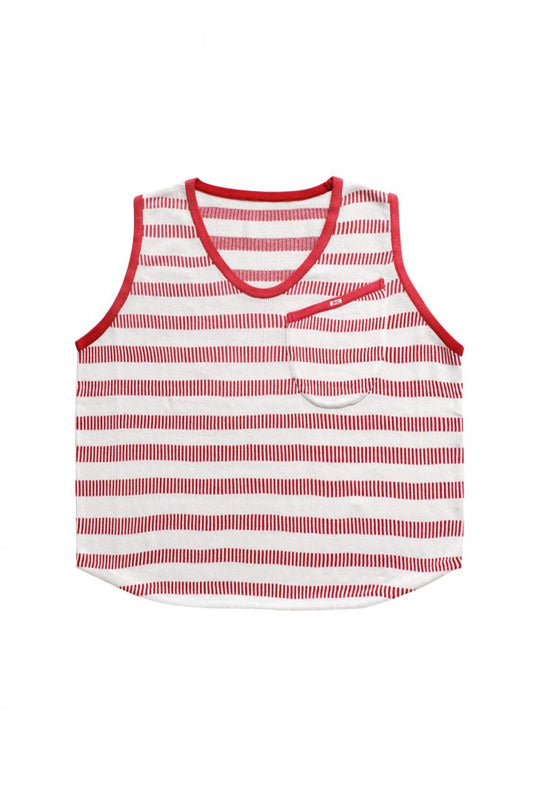 Porter Classic - BORDER KNIT VEST - RED