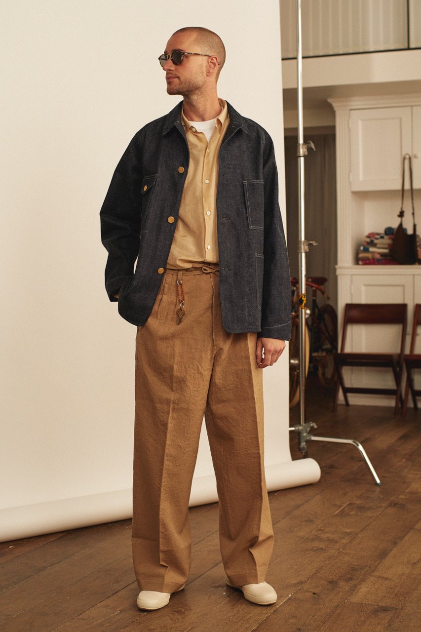 OLD JOE - SIMPLE SMALL COLLAR SHIRTS - BISQUE