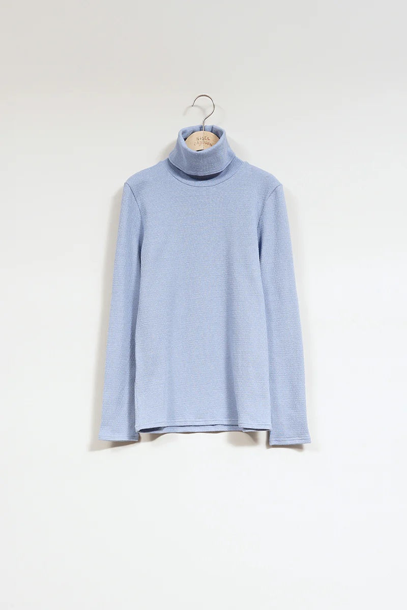 ◯ Nigel Cabourn woman - HIGH NECK LONG SLEEVE C/S - INDIGO