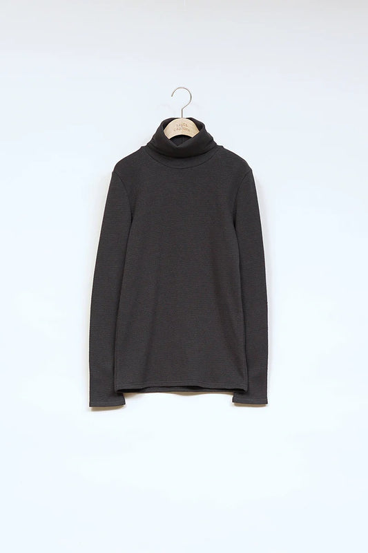 ◯ Nigel Cabourn woman - HIGH NECK LONG SLEEVE C/S - CHARCOAL GRAY
